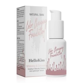Color Changing Foundation,Color Changing Liquid Foundation Brightens And Lasts Foundation Cream Warm Changing Skin Color Liquid Foundation Makeup (Option: WHITE)